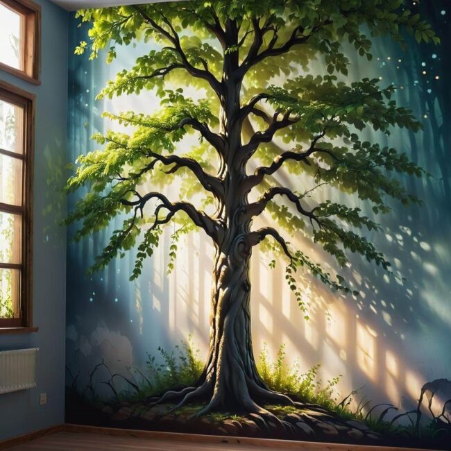 Drzewo na ścianie jako element boho decor