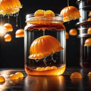 Galaretka z kawałkami owoców pomarańczowych