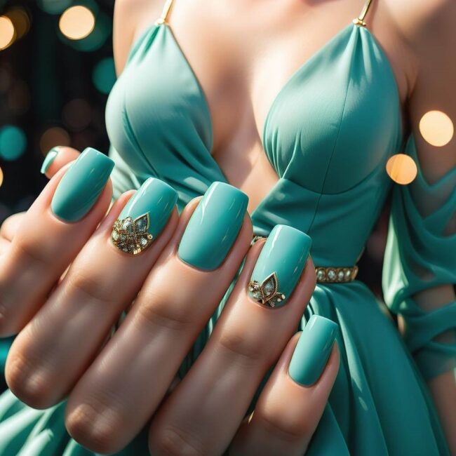 Turkusowa sukienka jaki kolor paznokci