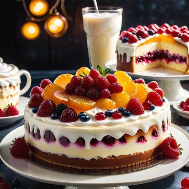 Zdrowe ciasto jogurtowe z galaretką